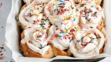 Birthday Cake Cinnamon Rolls