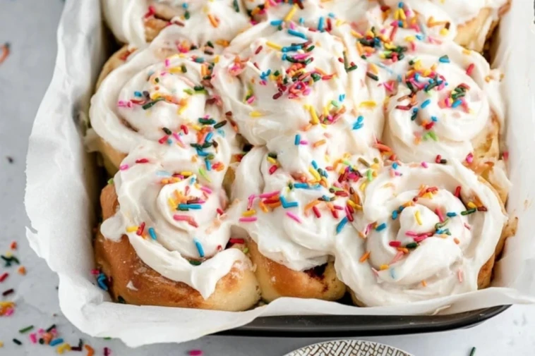 Birthday Cake Cinnamon Rolls