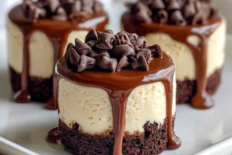Brownie Bottom Mini Cheesecakes