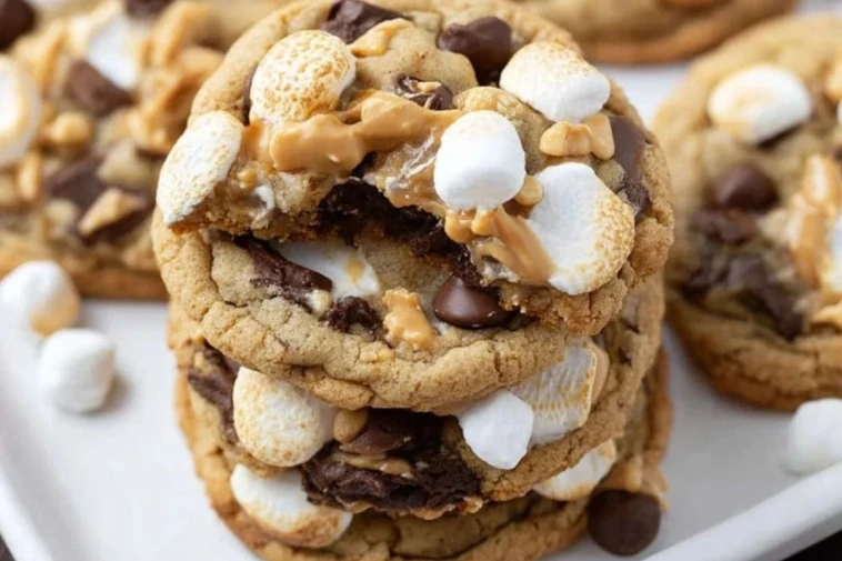 Chocolate Peanut Butter Marshmallow Cookies