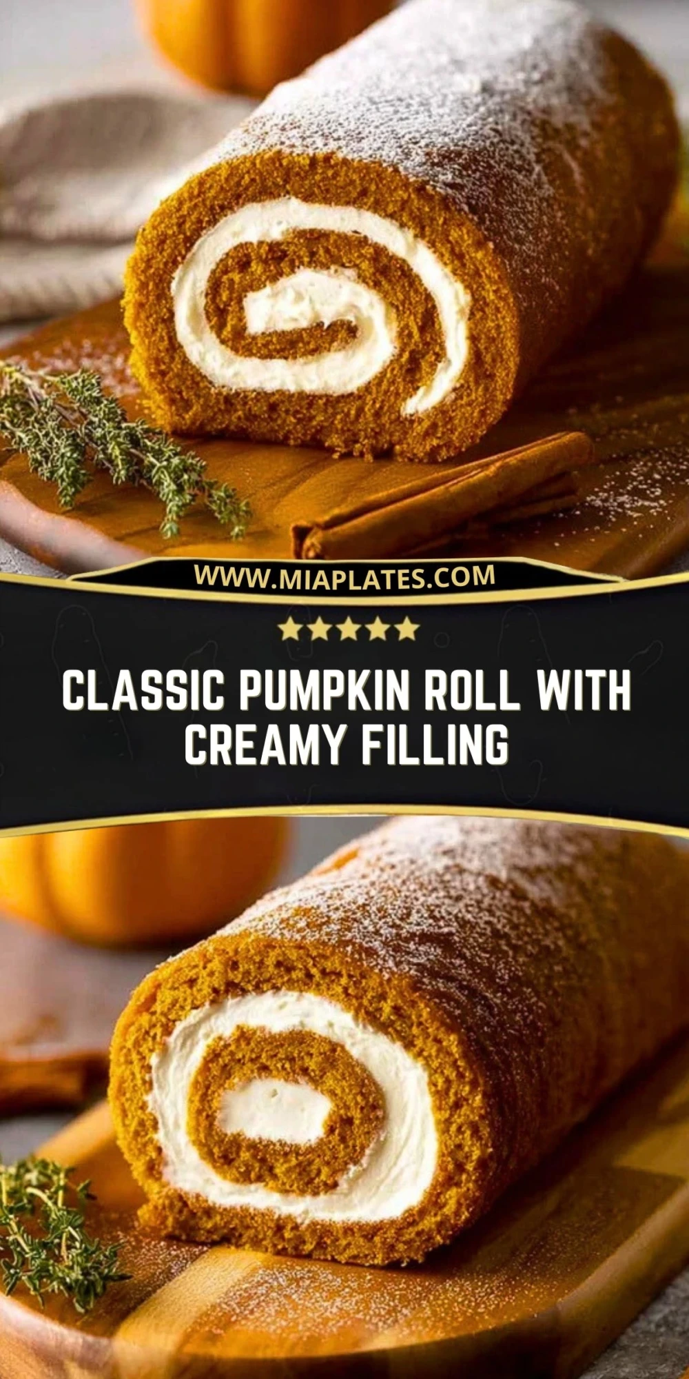 Classic Pumpkin Roll with Creamy Filling (2)