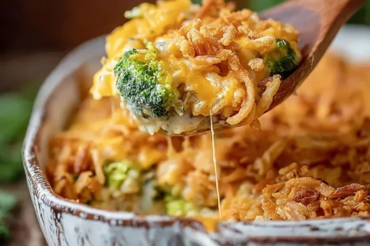 Creamy French Onion Broccoli Cheese Casserole