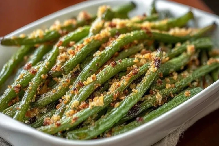 Crispy Parmesan Roasted Green Beans
