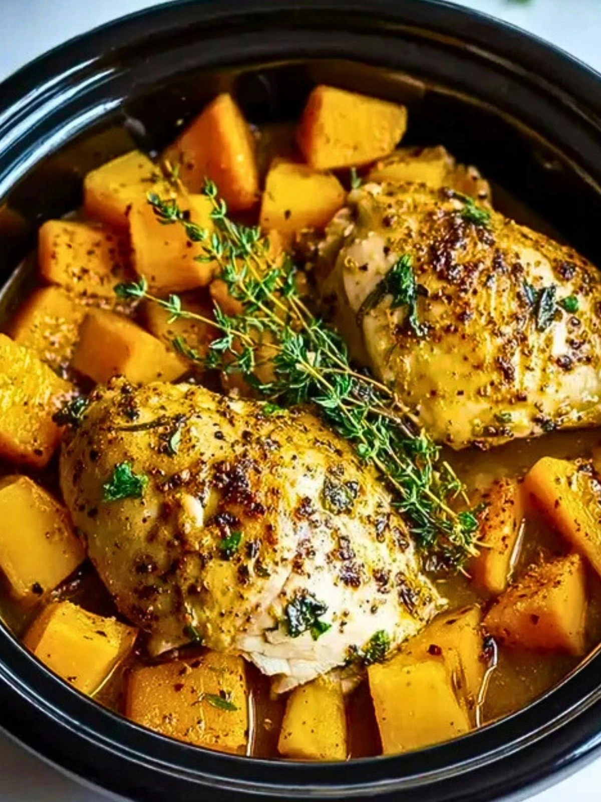 Crockpot Maple Dijon Chicken With Butternut Squash (1)