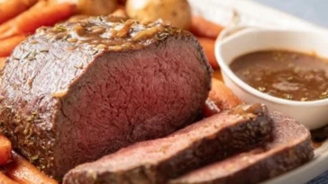 Dutch Oven Pot Roast Beef With French Onion Gravy