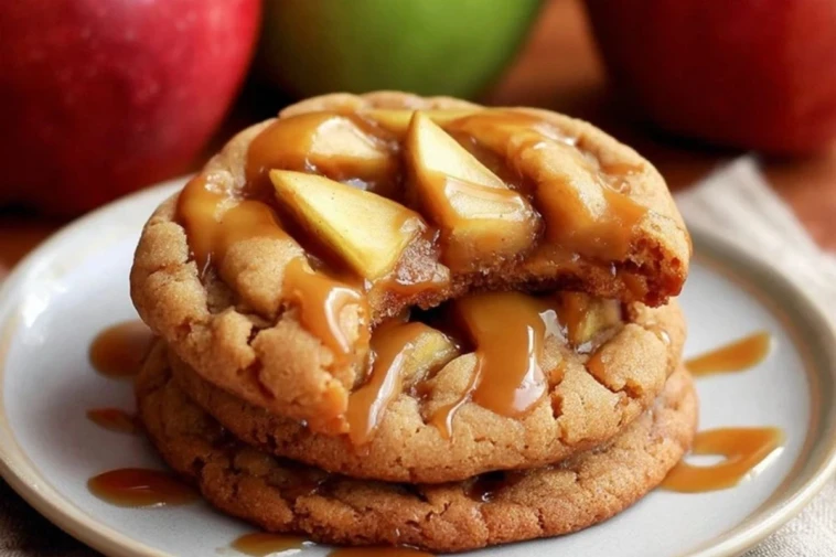 Easy Caramel Apple Cookies