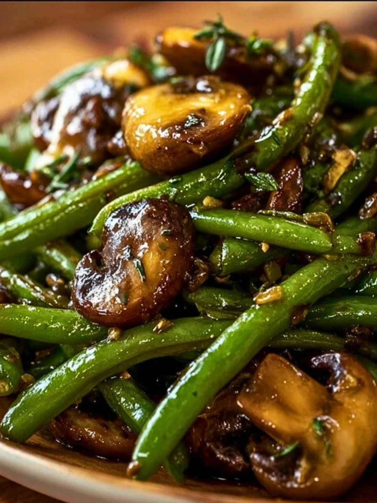 Garlic Butter Sautéed Green Beans and Mushrooms (1)