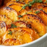 Garlic Scalloped Sweet Potatoes