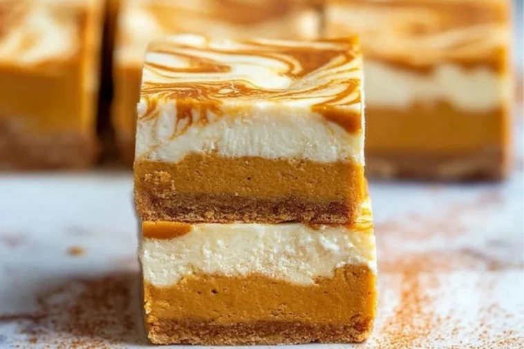 Homemade No Bake Pumpkin Cheesecake Bars