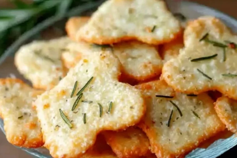 Homemade Parmesan Rosemary Crackers