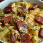 Kielbasa Sausage Cheesy Potato Casserole