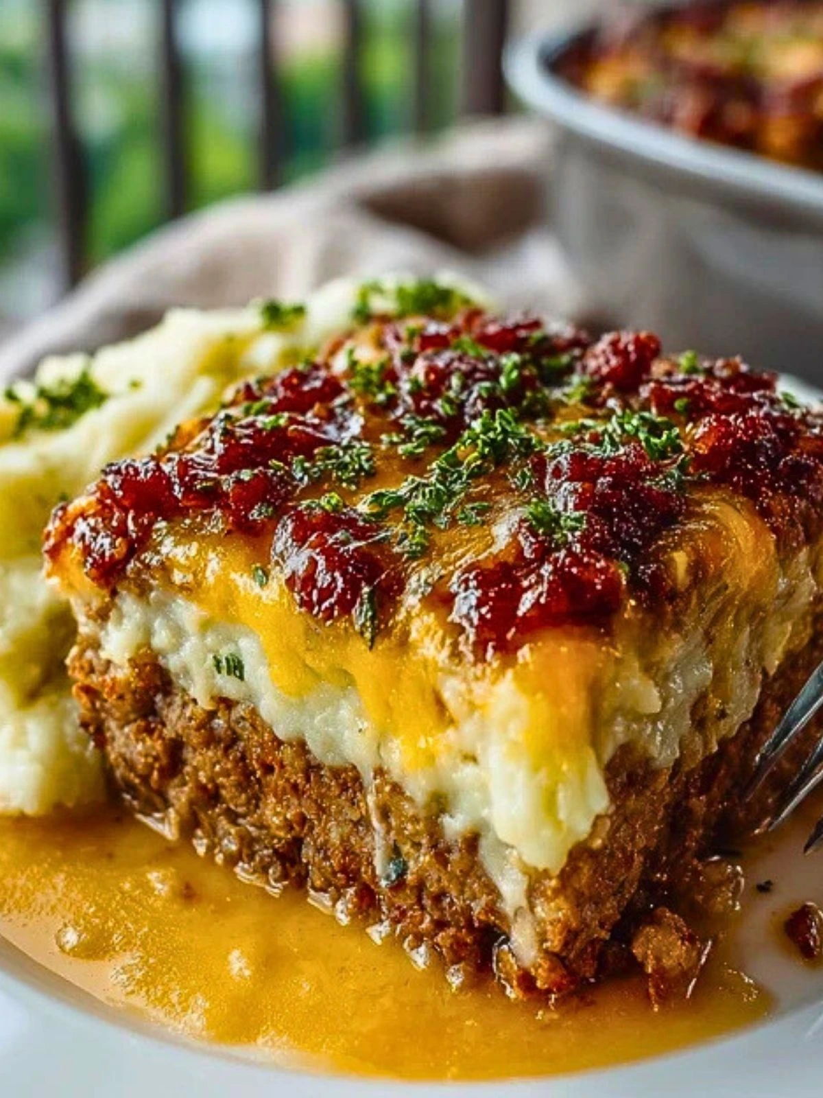 Meatloaf with Mashed Potatoes and Cheese (1)