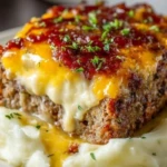 Meatloaf with Mashed Potatoes and Cheese