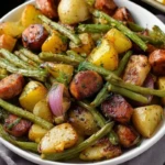 One Pan Sausage Green Beans and Potatoes