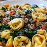 Savory Garlic Butter Beef and Spinach Tortellini