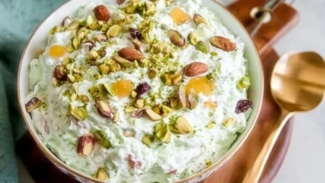 Traditional Watergate Fruit Salad with Pistachios