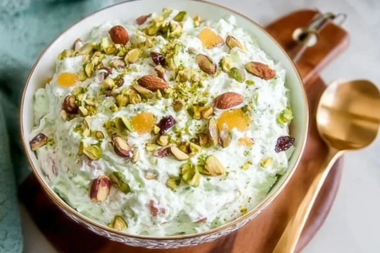Traditional Watergate Fruit Salad with Pistachios