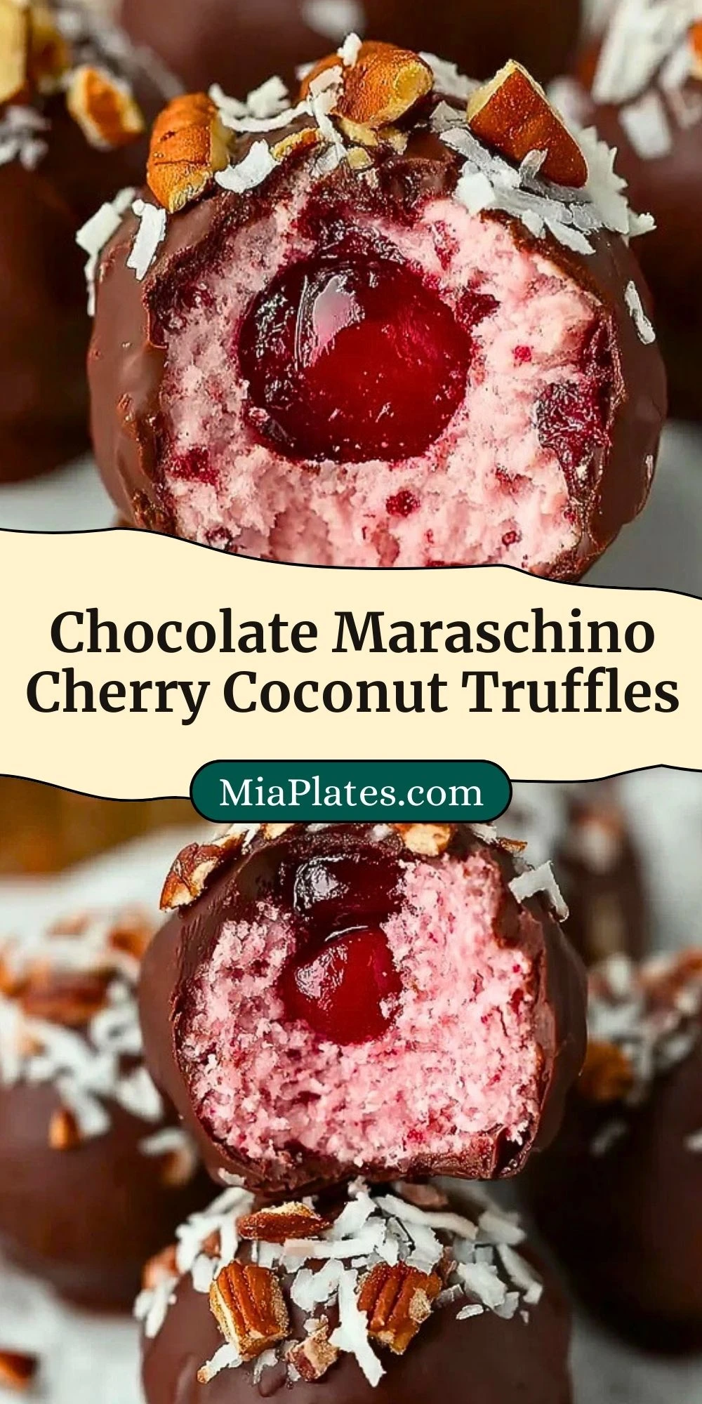 Chocolate Maraschino Cherry Coconut Truffles (3)