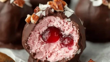 Chocolate Maraschino Cherry Coconut Truffles