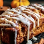 Cinnamon Roll Pumpkin Bread with Cream Cheese Glaze