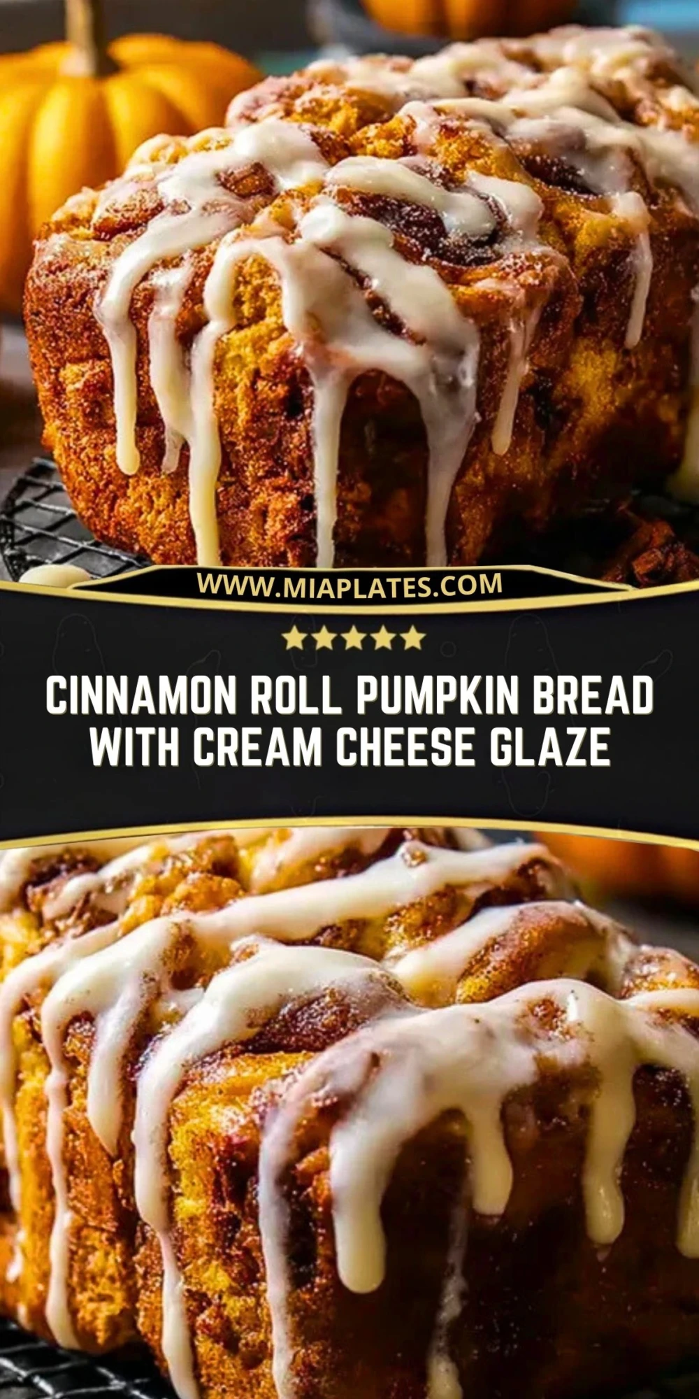 Cinnamon Roll Pumpkin Bread with Cream Cheese Glaze (2)