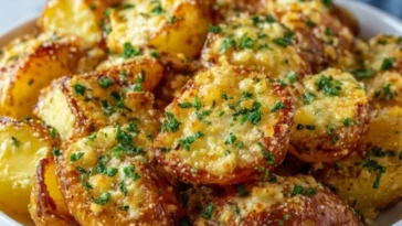 Crispy Cheesy Garlic Potatoes