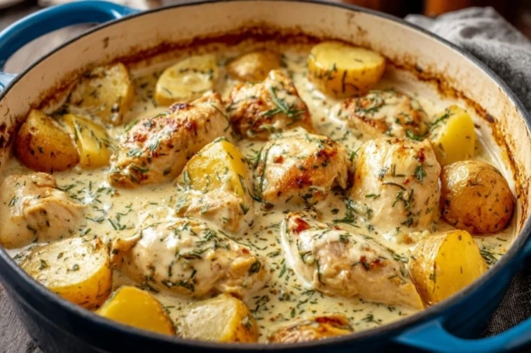 Dutch Oven Creamy Ranch Chicken & Potatoes