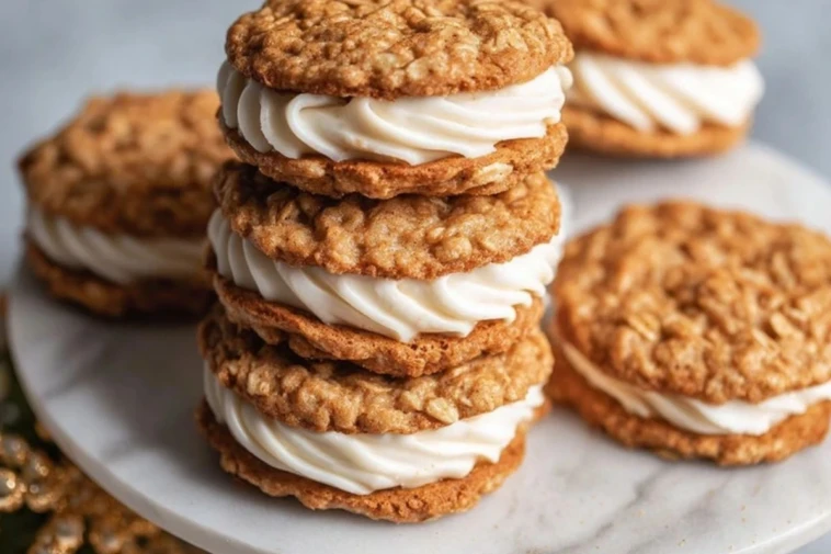 Easy Spiced Eggnog Oatmeal Cream Pies