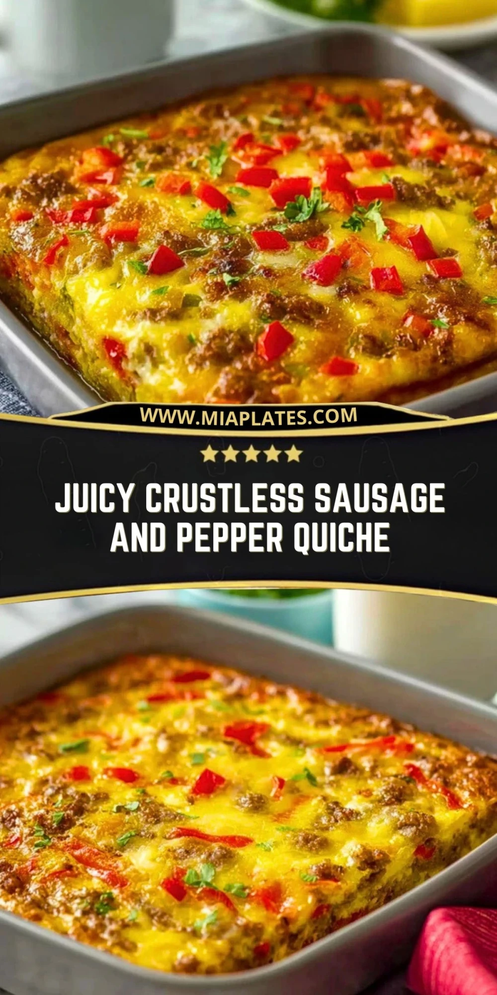 Juicy Crustless Sausage And Pepper Quiche (2)