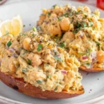 Mashed Chickpea Salad with Greek Yogurt