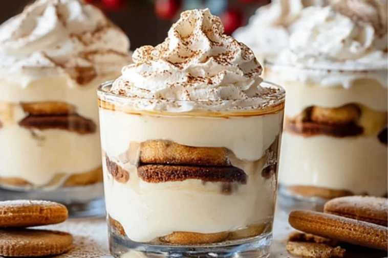 Eggnog Tiramisu Cups
