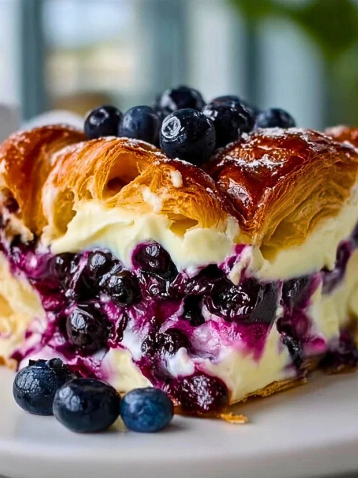 Blueberry Cream Cheese Croissant Casserole (1)