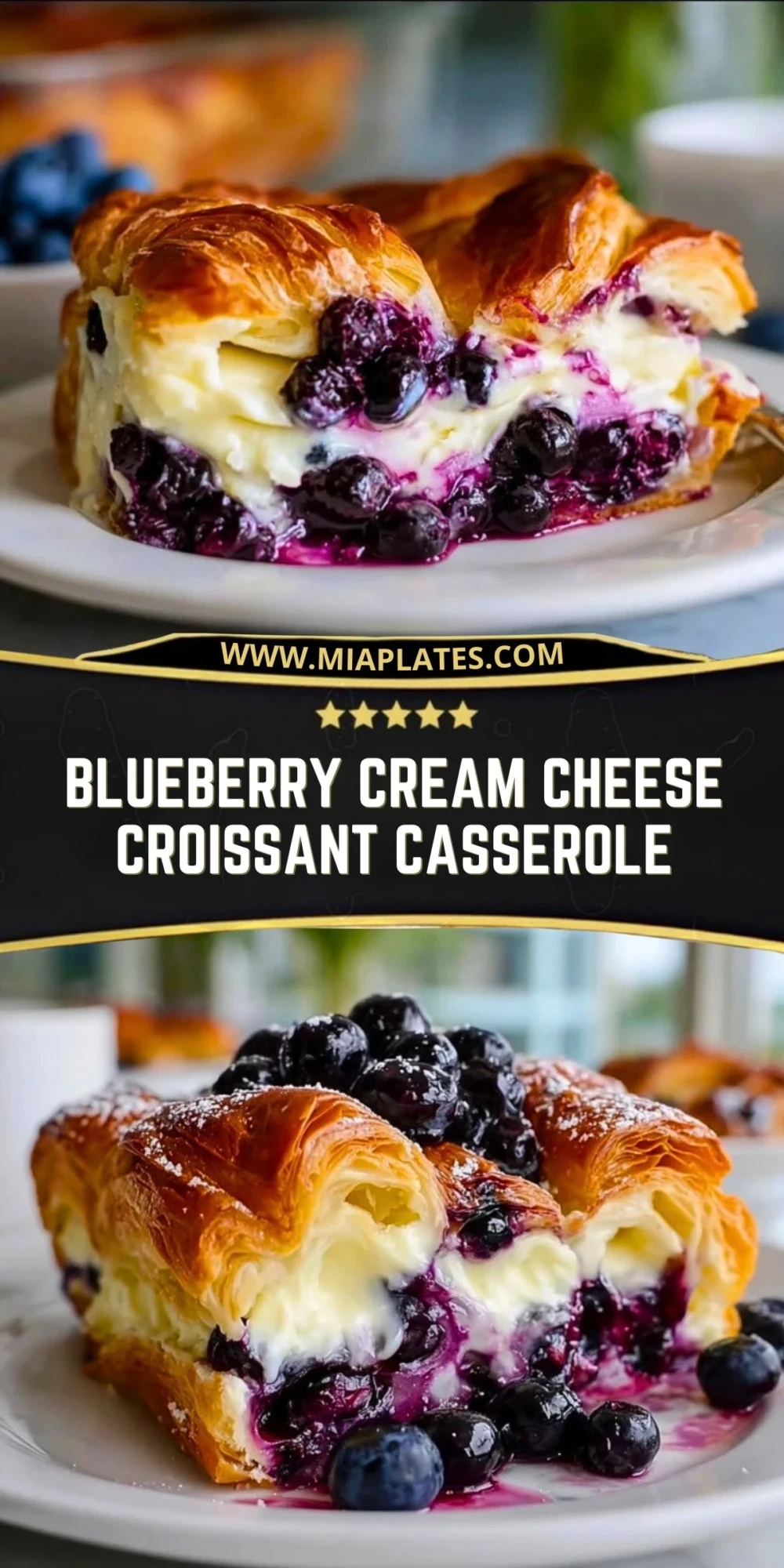 Blueberry Cream Cheese Croissant Casserole (2)