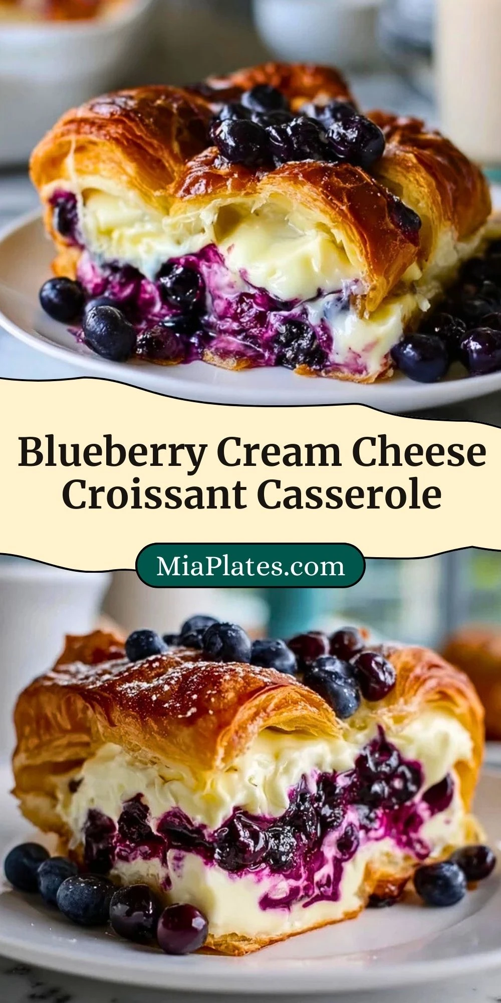 Blueberry Cream Cheese Croissant Casserole (3)