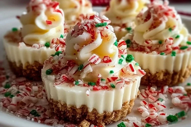 No-Bake Christmas Mini Cheesecakes