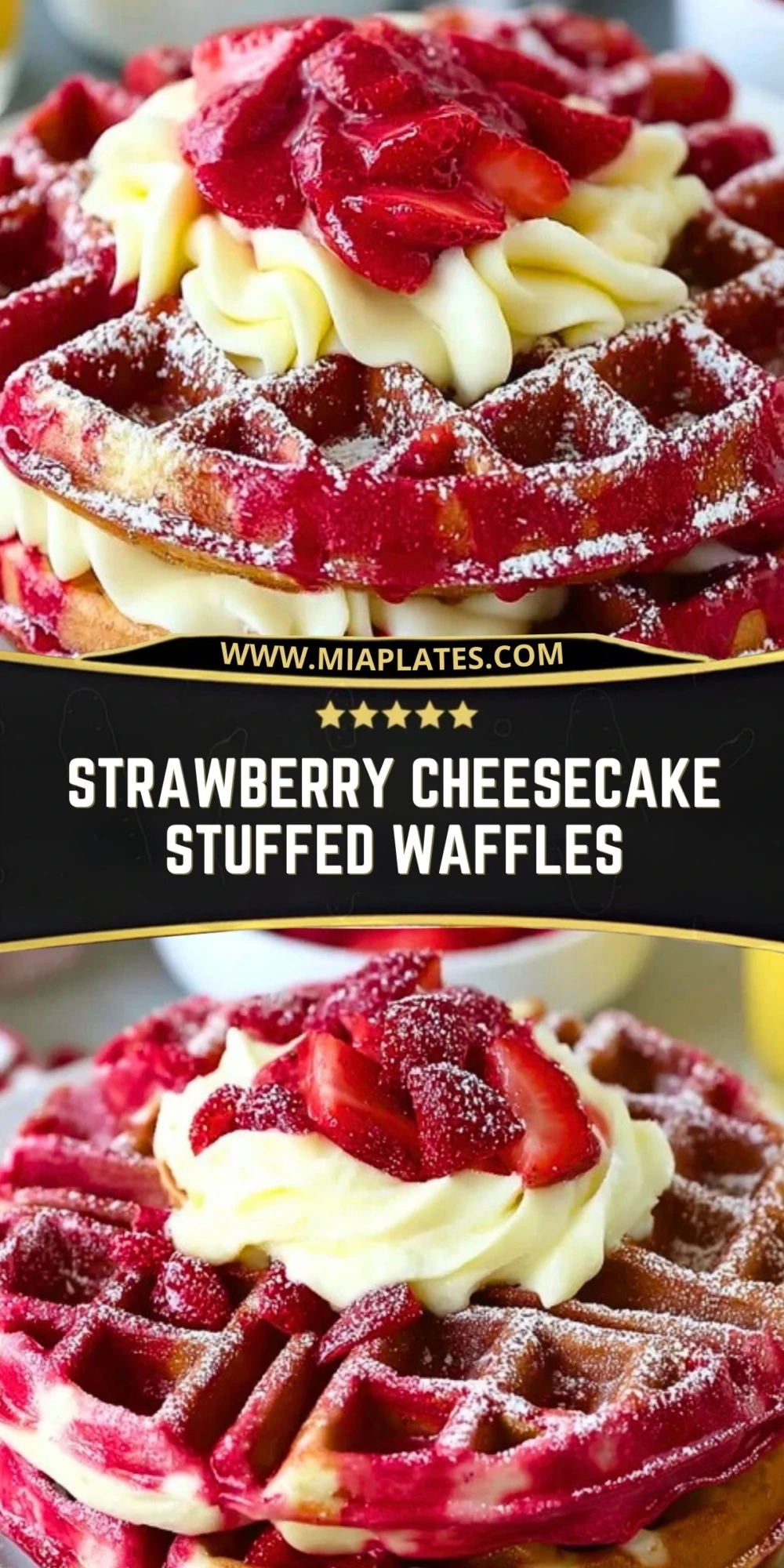 Strawberry Cheesecake Stuffed Waffles (2)