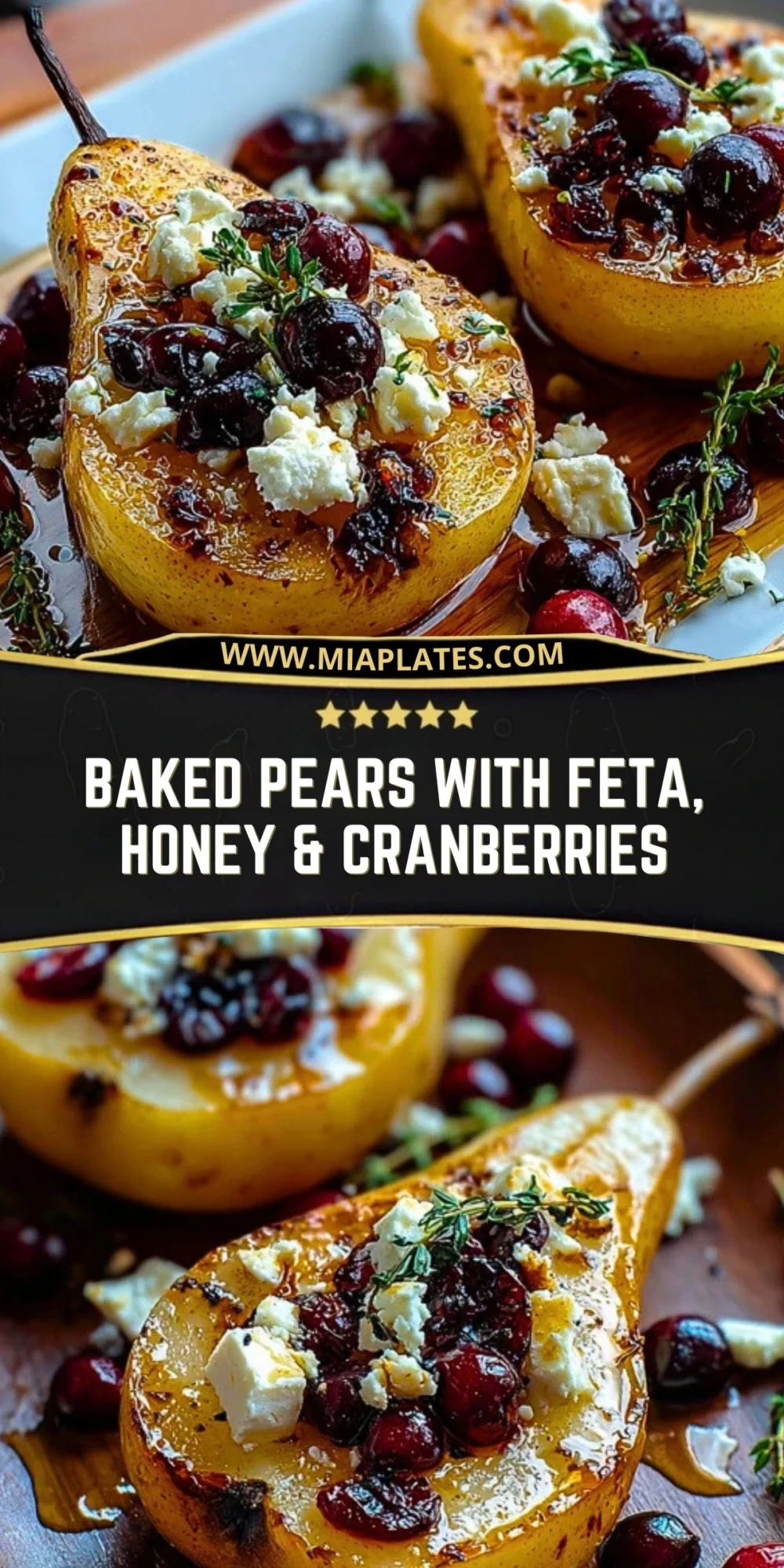 Baked Pears with Feta, Honey & Cranberries (2)