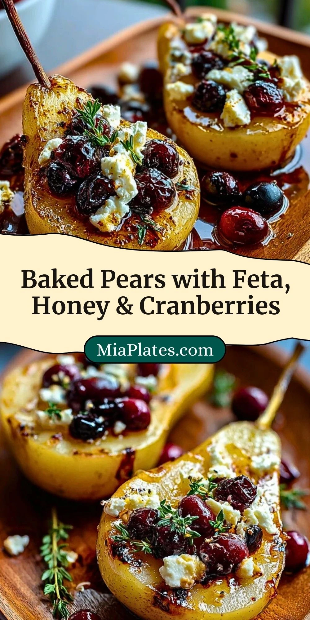 Baked Pears with Feta, Honey & Cranberries (3)