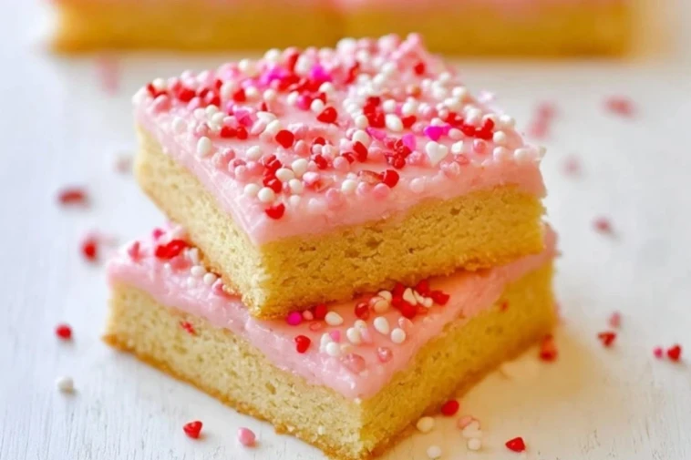 Valentine's Day Frosted Sugar Cookie Bars