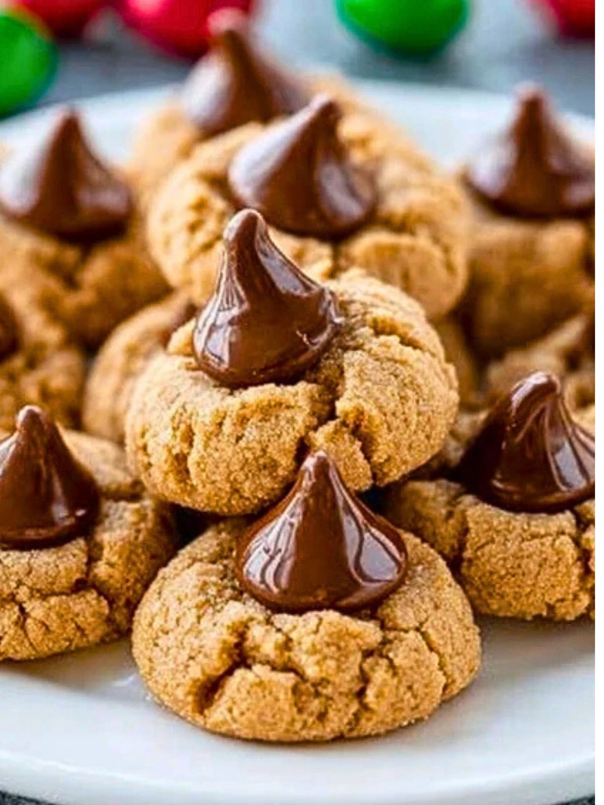 Soft Peanut Butter Cookies With Chocolate Kisses (1)