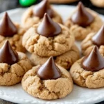 Soft Peanut Butter Cookies With Chocolate Kisses