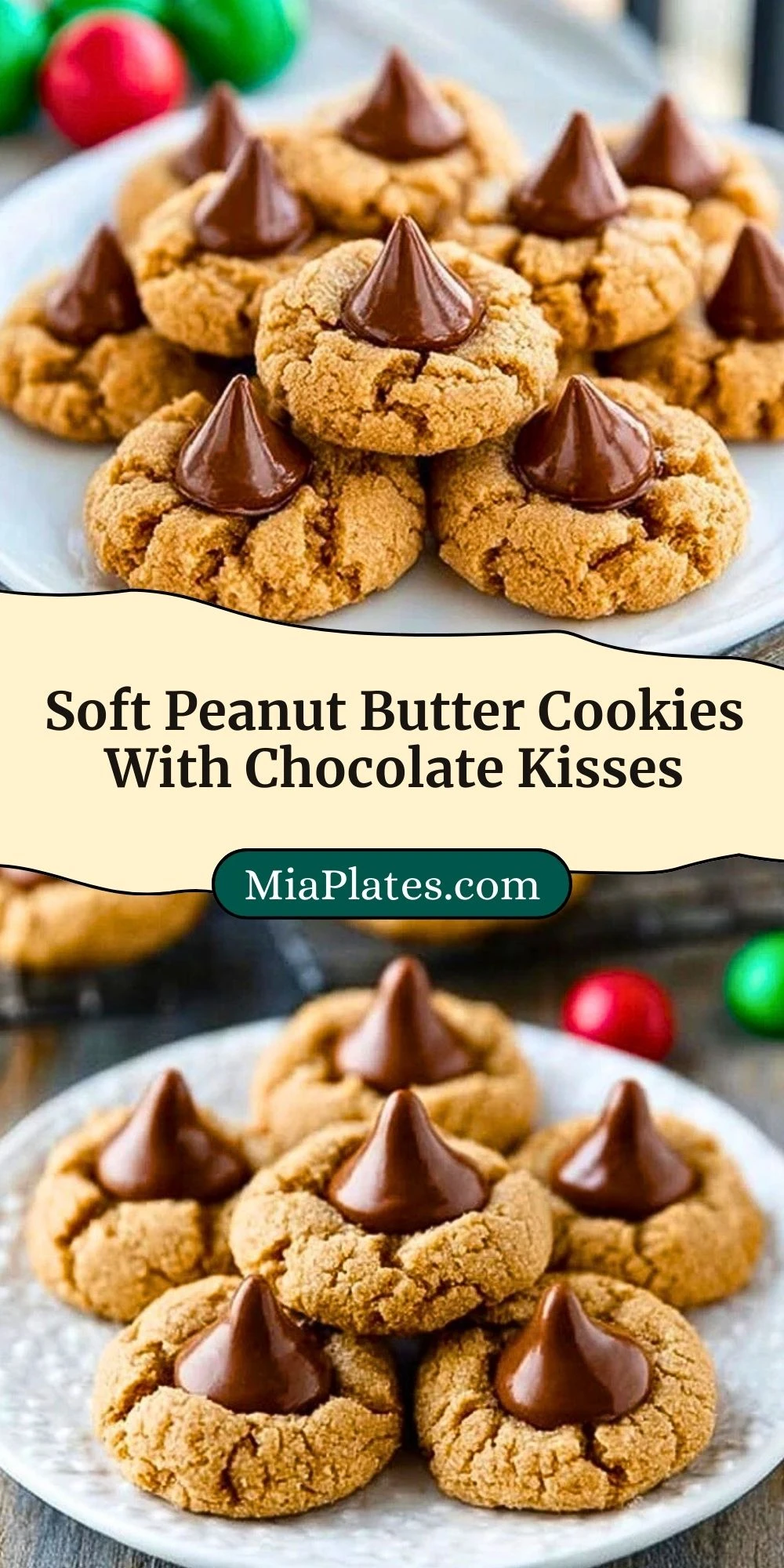 Soft Peanut Butter Cookies With Chocolate Kisses (3)