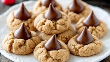 Soft Peanut Butter Cookies With Chocolate Kisses
