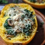 Spaghetti Squash with Spinach and Cheese