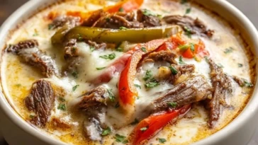 Philly Cheesesteak Soup