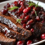 Slow Cooker Cranberry Glazed Brisket