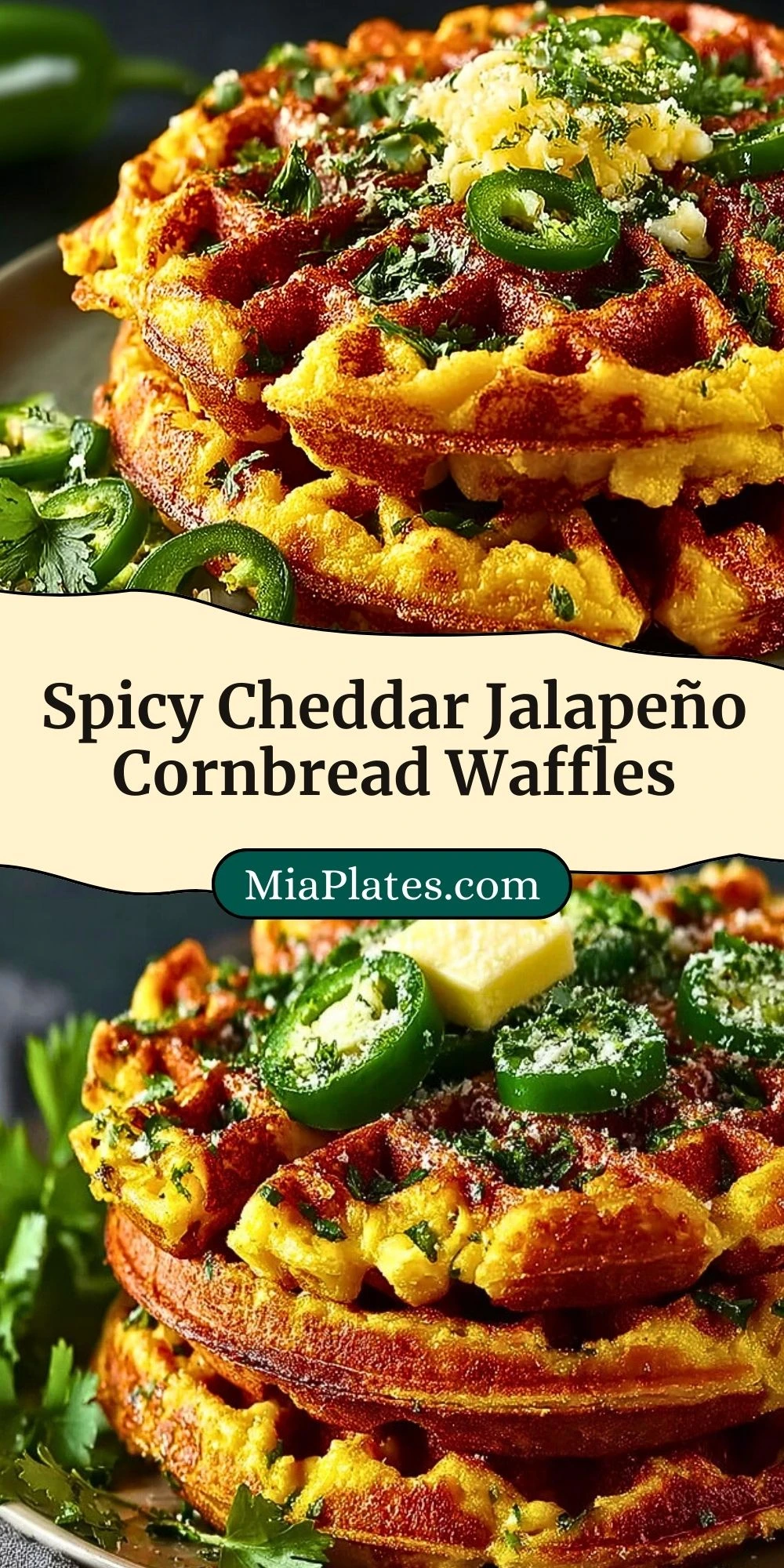 Spicy Cheddar Jalapeño Cornbread Waffles (3)