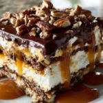 Decadent No-Bake Turtle Lasagna