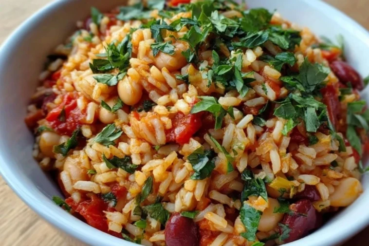 Healthy Mediterranean Rice and Beans