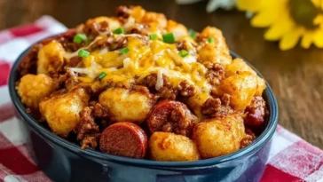Ultimate Crockpot Chili Dog Casserole